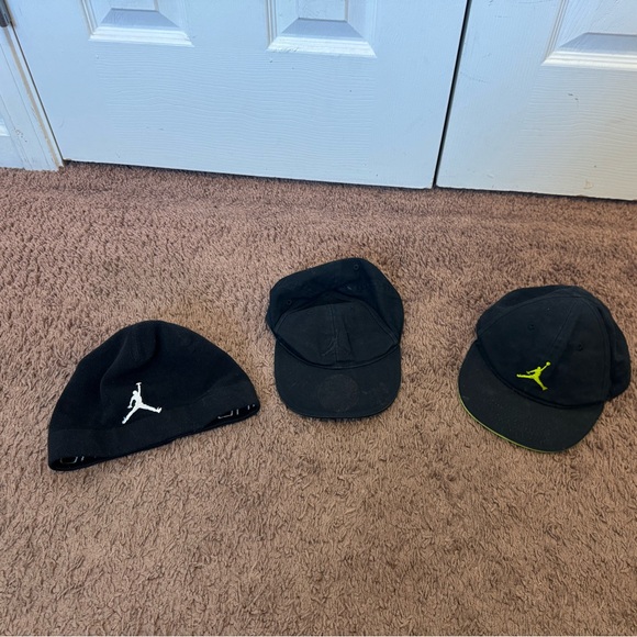 LOT OF 3 Nike Air Jordan Jumpman Black Snapback Hat Cap Toddler Boys Beanie - Picture 1 of 13